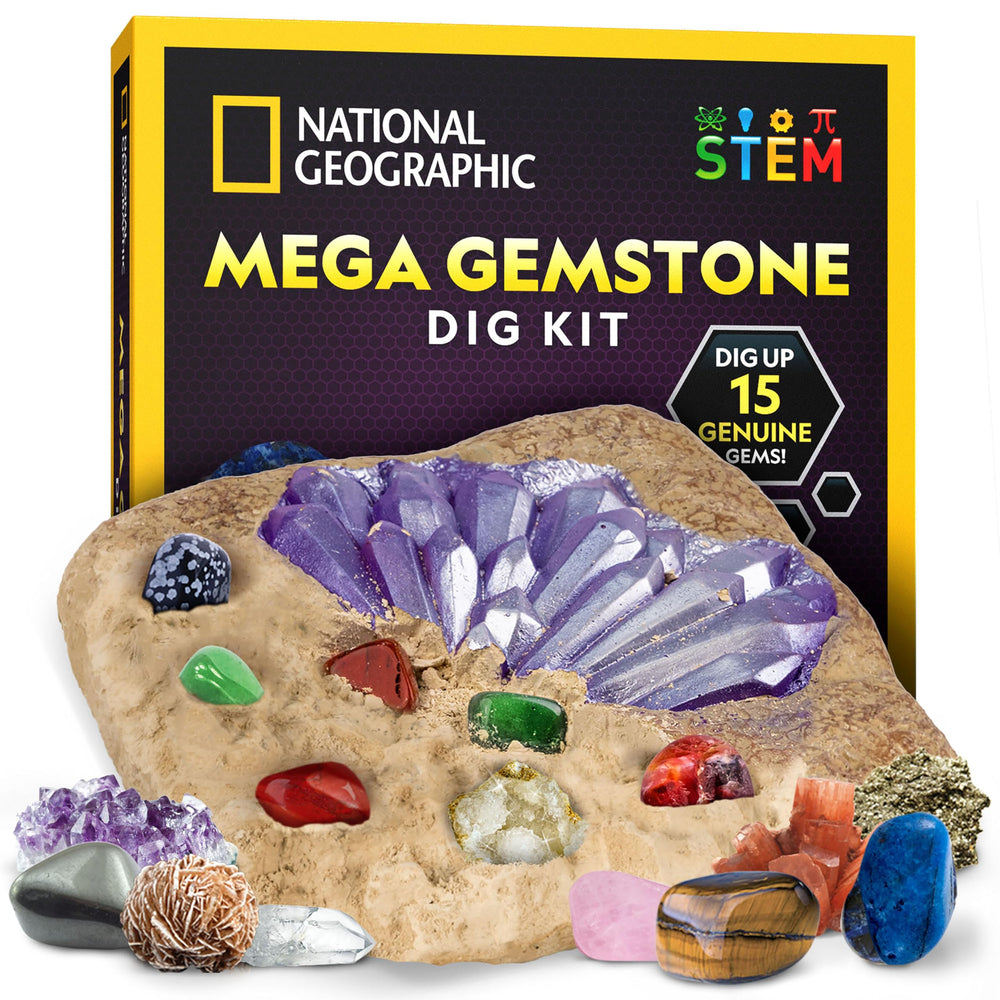 Blue Marble Mega Gemstone Dig Kit dig brick setup for hands-on discovery