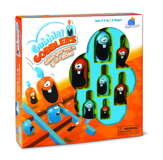 Blue Orange Gobblet Gobblers grid demonstrates strategic play for family game night