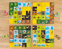 Game tiles and setup promote quick teaching and family fun
