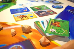 Blue Orange ocean-desert-mountain tiles arranged for varied habitats