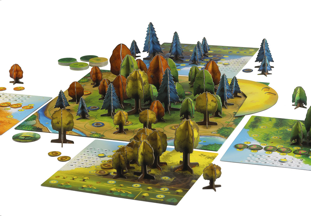 Blue Orange Photosynthesis features a vibrant forest that enhances table presence.