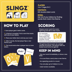 Blue Orange Slingz doublesided-cards simplify setup and theme switching