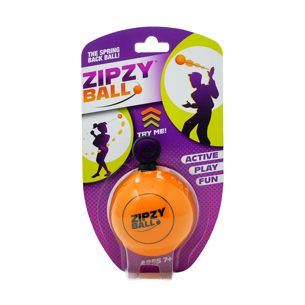 Blue Orange ZipzyBall in action for spring-back play boosting focus and hand-eye coordination