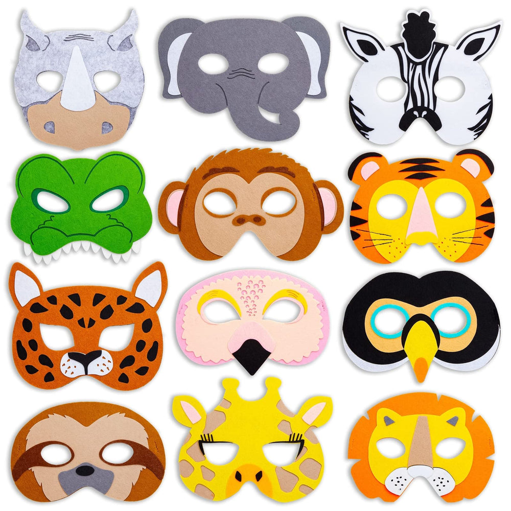 BLUE PANDA monkey face mask for kids, ideal for dress-up and jungle parties