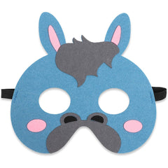 Blue Panda bunny felt mask ideal for spring parties and candy hunts.