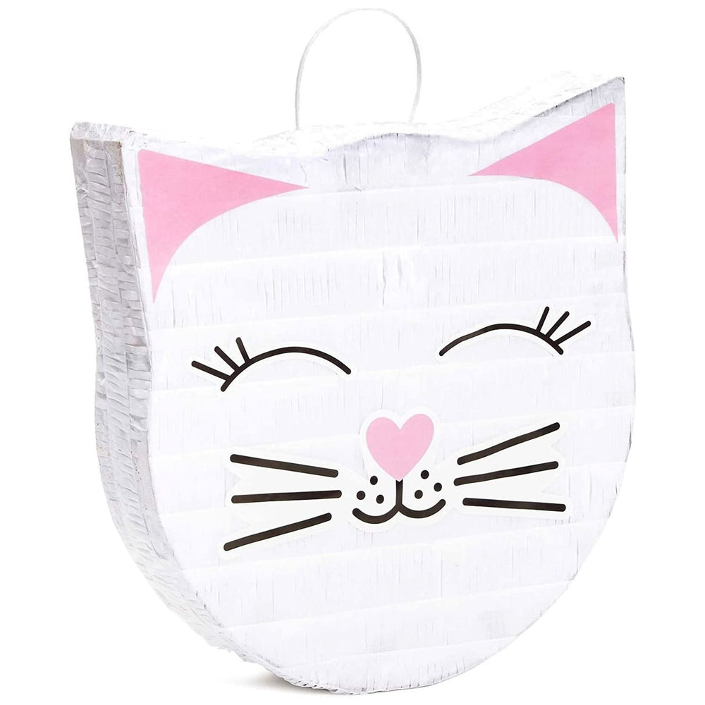 Blue Panda cat pinata in white cloud shape for festive cat birthday decor
