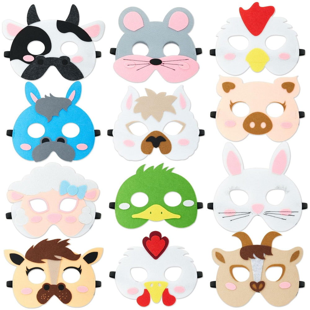 Blue Panda cow felt mask for playful dress-up and party activities.