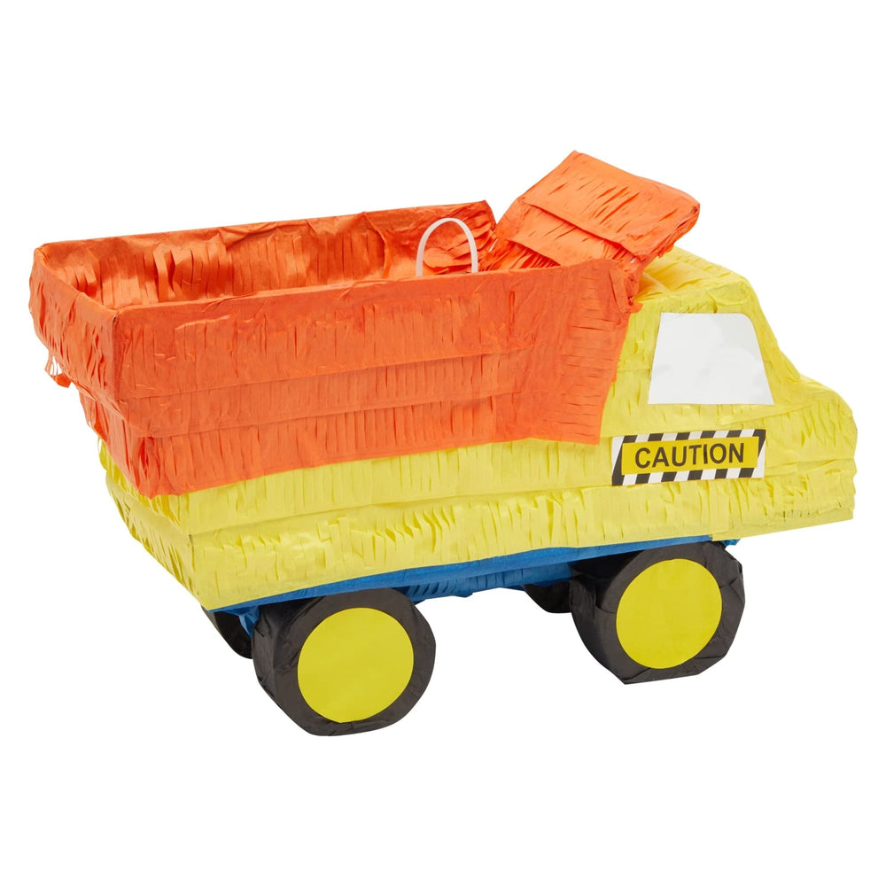 Blue Panda dump truck pinata as a dessert-table centerpiece at kids' party