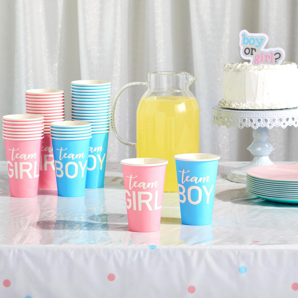 Blue Panda gender reveal setup cups