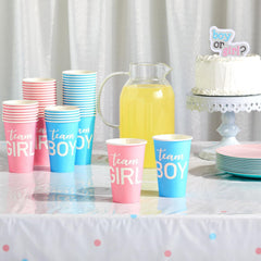 Blue Panda gender reveal setup cups