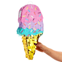 Blue Panda ice cream pinata top opening for quick filling.