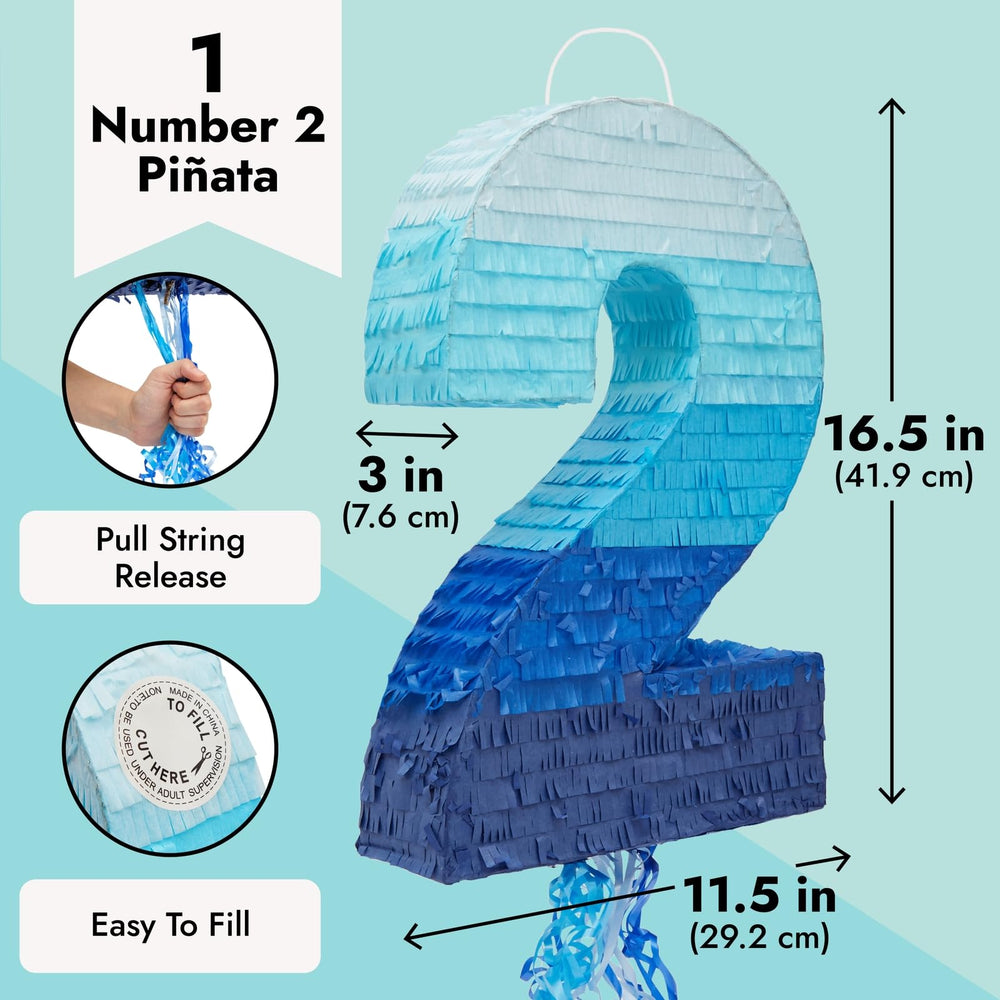 BLUE PANDA Number 7 pinata filling hole closeup shows easy access for fillers.