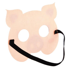 Blue Panda pig felt mask as a cute accessory for storytelling and games.