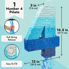 Blue Panda pull string pinata corrugated close-up showcases durable texture for party use