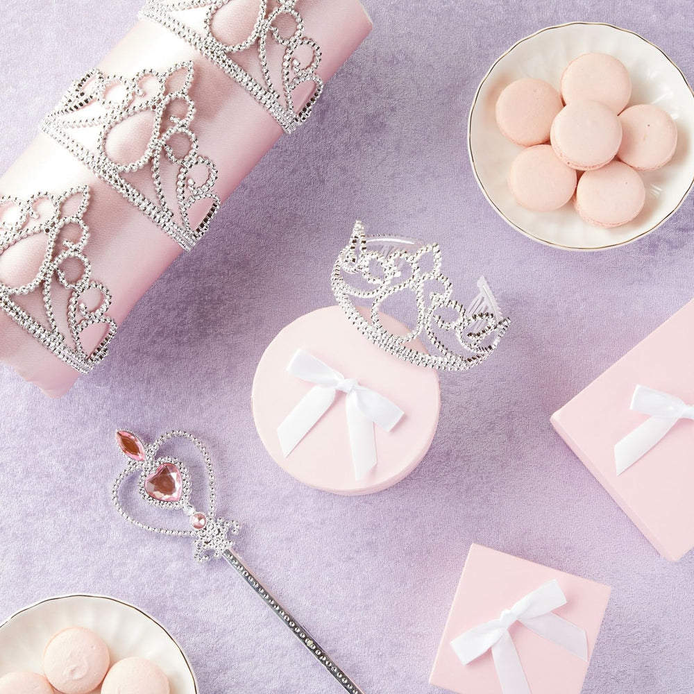 Blue Panda tiara pack display in silver for party planning