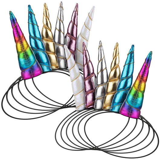 Blue Panda unicorn horn headband with metallic blue horn, ideal for party photos.