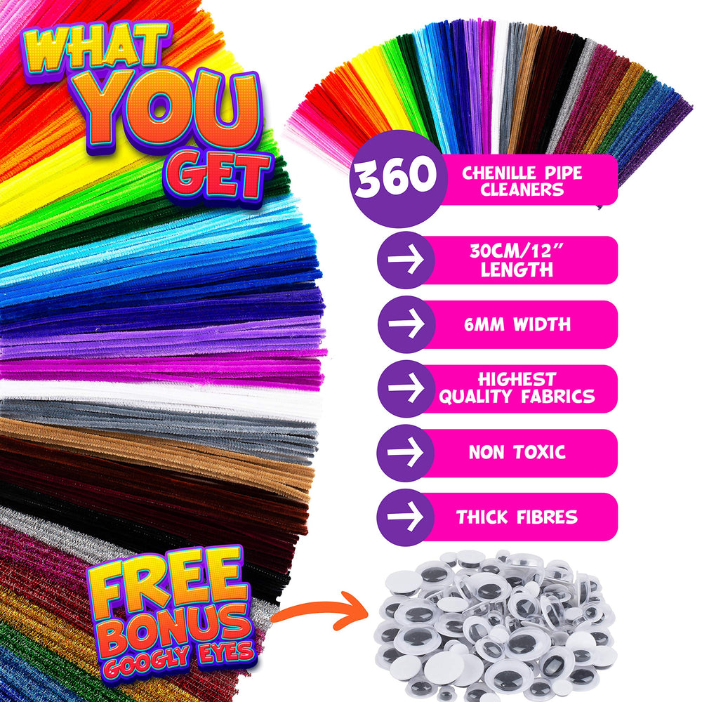 Blue Squid chenille stems 360 large stems enable flexible 3D models.