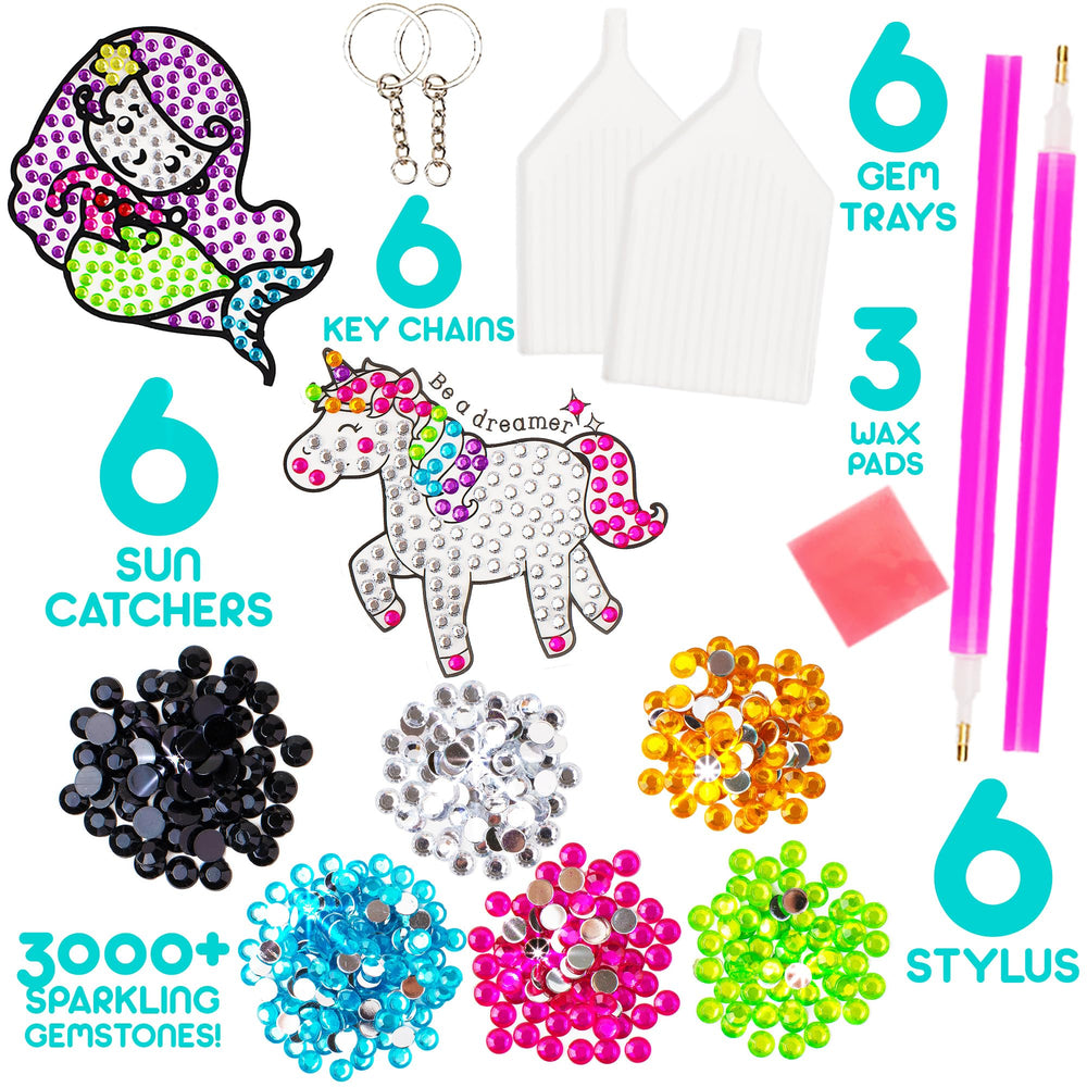 Blue Squid Diamond Gems and stickers create eye-catching personalized art.