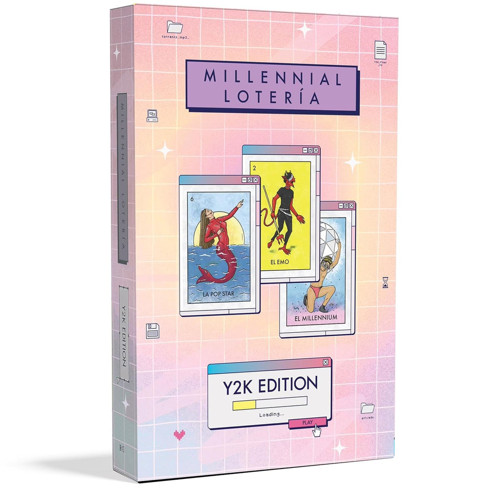 Blue Star Press Millennial Lotería Y2K edition cover art sparks nostalgic party vibes