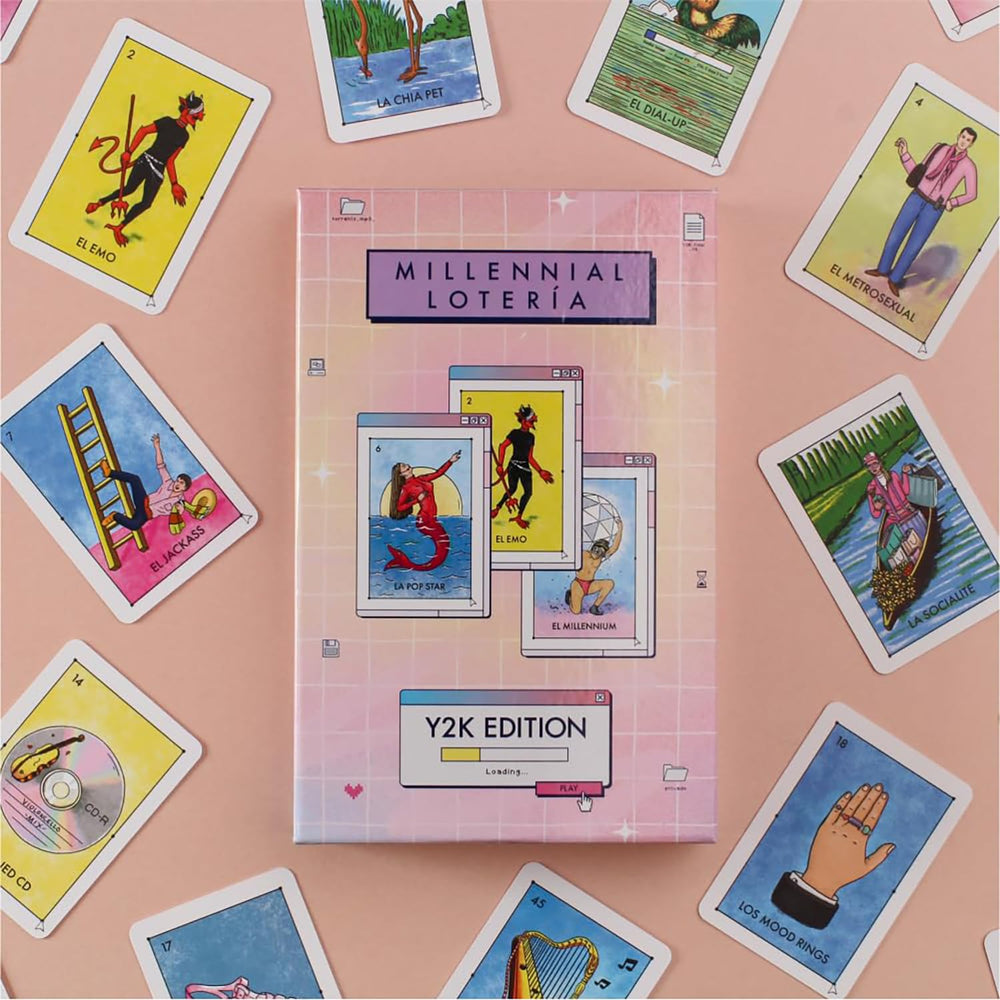 Blue Star Press Millennial Lotería Y2K flip phone card triggers retro stories