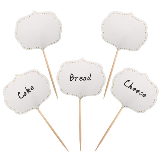 BLUE TOP cupcake picks with blank chalkboard fronts for personalized cake toppers