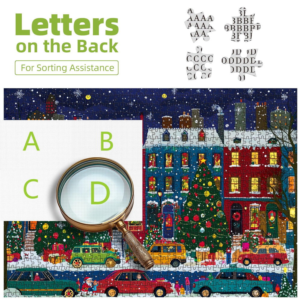 Blueforest 1000-piece snow city scene puzzle for cozy evenings.