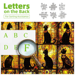 Blueforest Black Cats completed puzzle image showcasing 20x20 inch display option