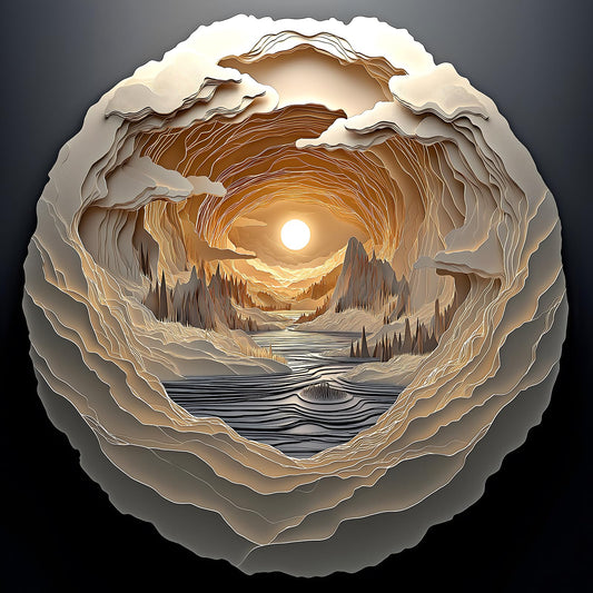 Blueforest Cave Dawn 500-piece puzzle with intricate 3D art for focused, relaxing play
