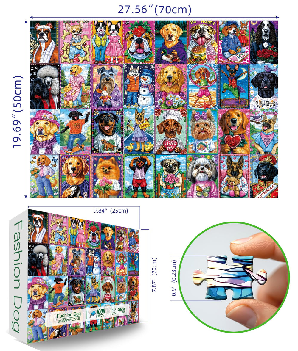 Blueforest colorful dog portraits puzzle scene ideal for family game nights.