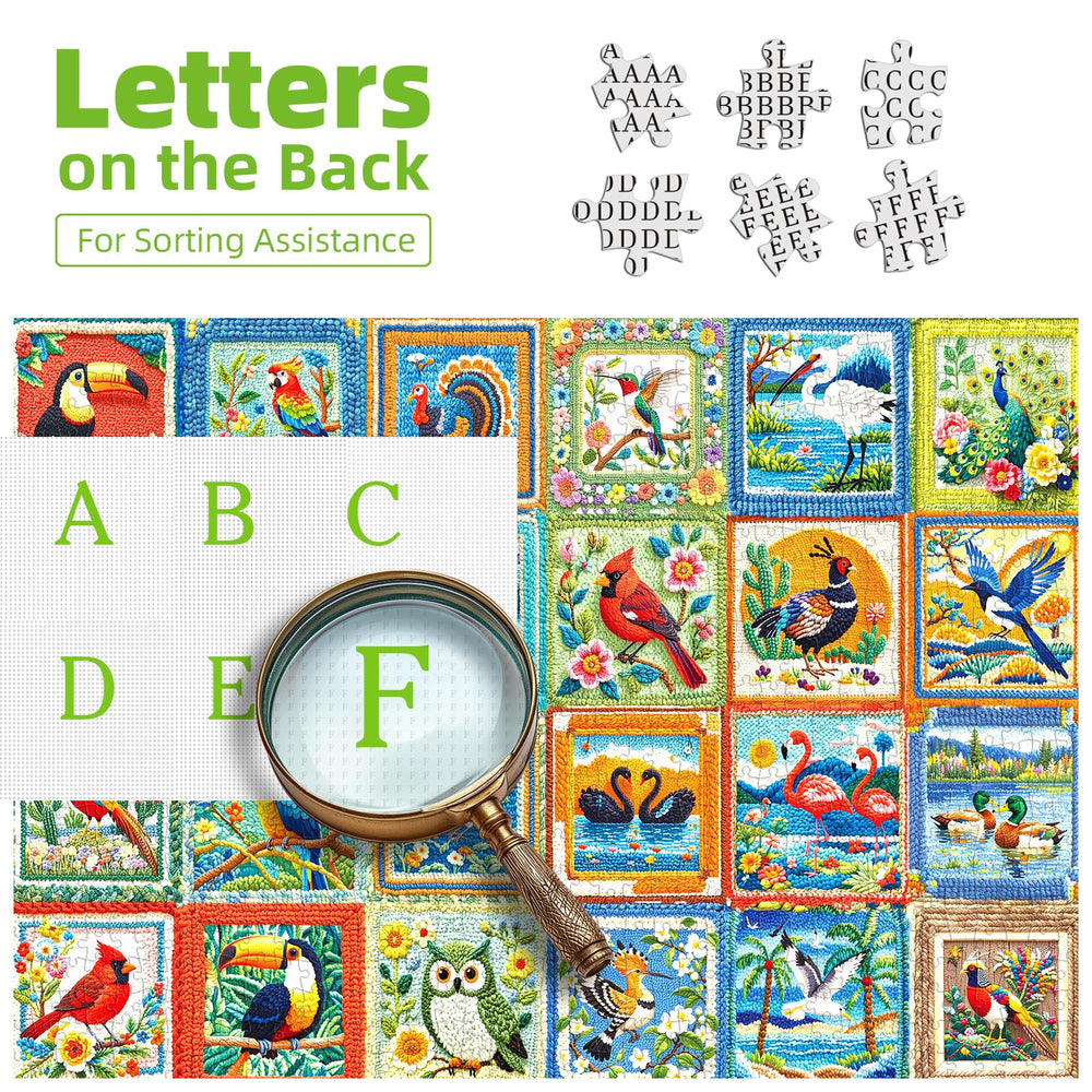 Blueforest embroidered animal puzzle HD print showing crisp animal features