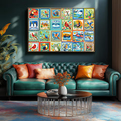 Blueforest embroidered animal puzzle poster guide inside the box