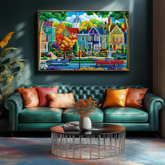 Blueforest Fall City Puzzle contents close-up highlighting 1000 pieces and letters