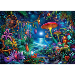Blueforest Fantasy 1000-piece night garden puzzle image ready for wall display.