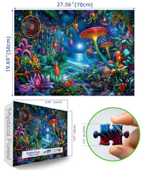 Blueforest Fantasy glowing mushrooms close-up for immersive nighttime puzzling.