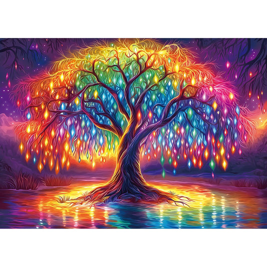 Blueforest Neon Life Tree 1000-piece puzzle for engaging family night.