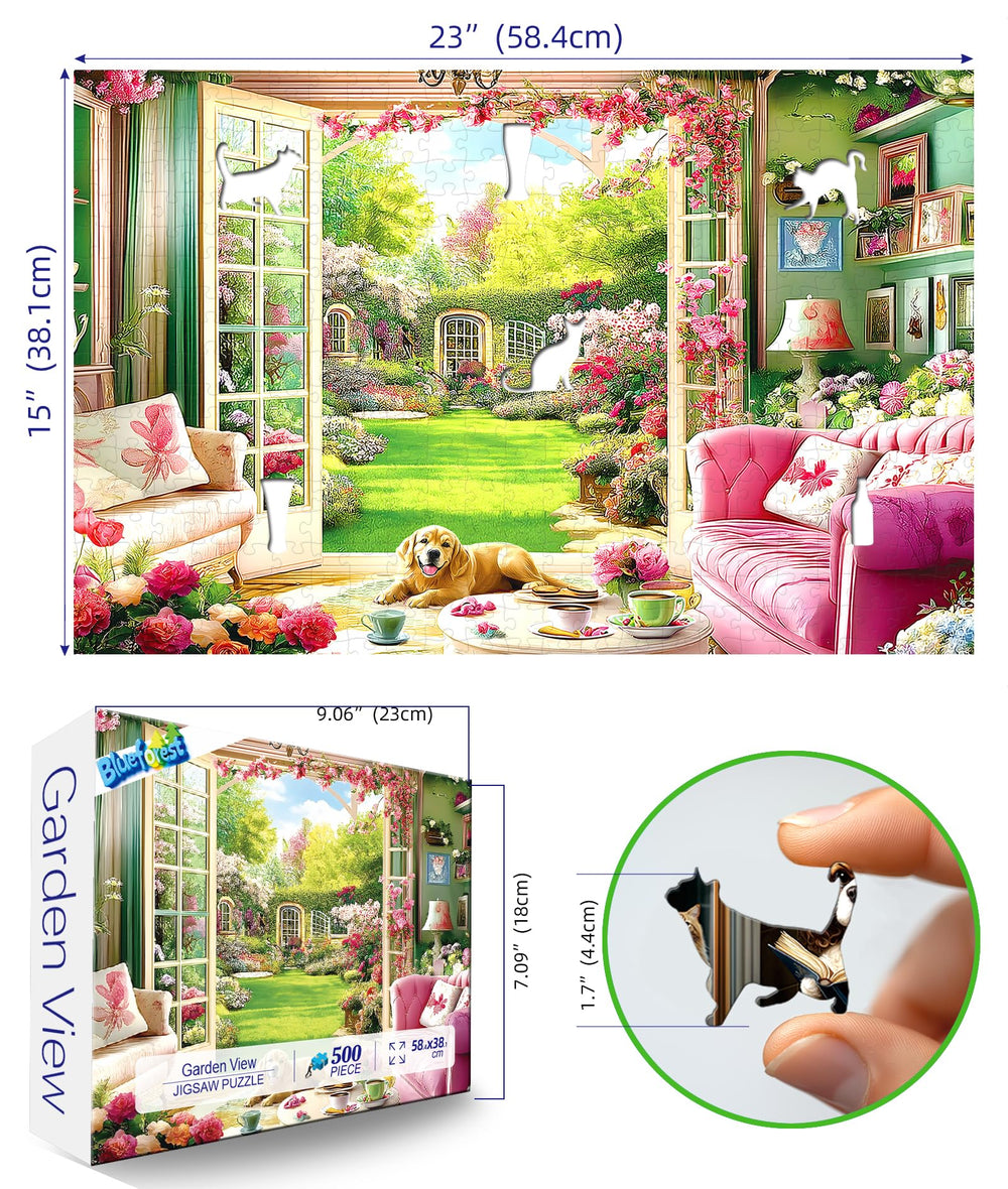 Blueforest cozy indoor garden scene with warm light for relaxing puzzling
