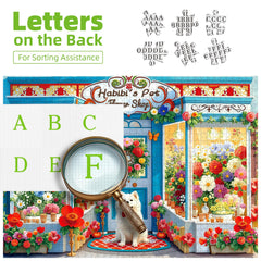 Blueforest Spring Flower Shop puzzle with blue facade that pops on display
