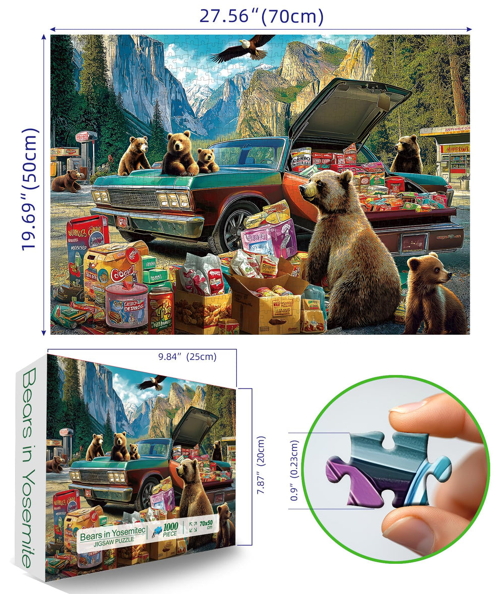 Blueforest Yosemite Bears Puzzle bears close-up for group challenges
