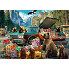 Blueforest Yosemite Bears Puzzle cover with rugged cliffs for family puzzle nights