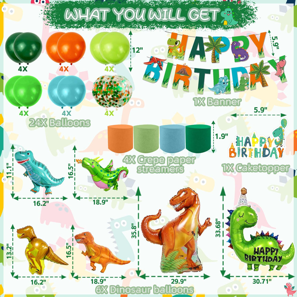 Bluegogo dinosaur foil balloons add festive height to the party