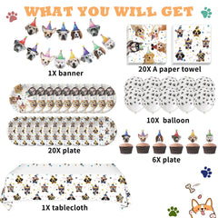 Bluegogo dog napkins 13-inch catch spills with cute paw patterns.
