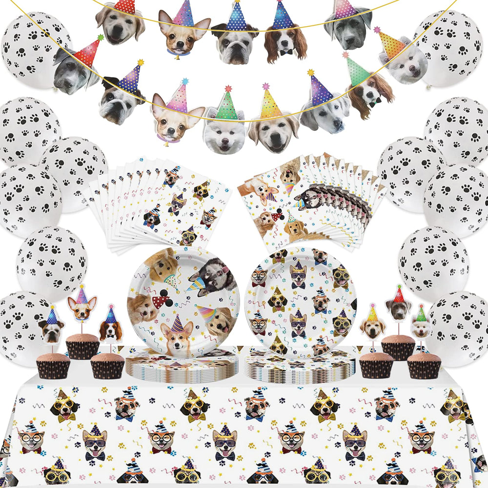 Bluegogo dog plates 7-inch for a tidy, kid-friendly party setup.