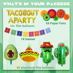 Bluegogo fiesta banner with maraca garland adds vibrant backdrop to event spaces