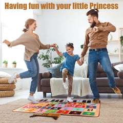 Bluejay Baby Piano Mat letters-animals with bright images help early language exposure.