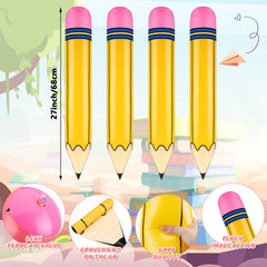 Blueweenly 27-inch yellow pencil with pink eraser detail, ideal for first day photos