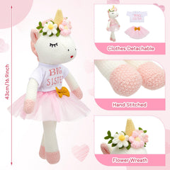 Blueweenly unicorn doll in ballerina outfit for dress-up fun