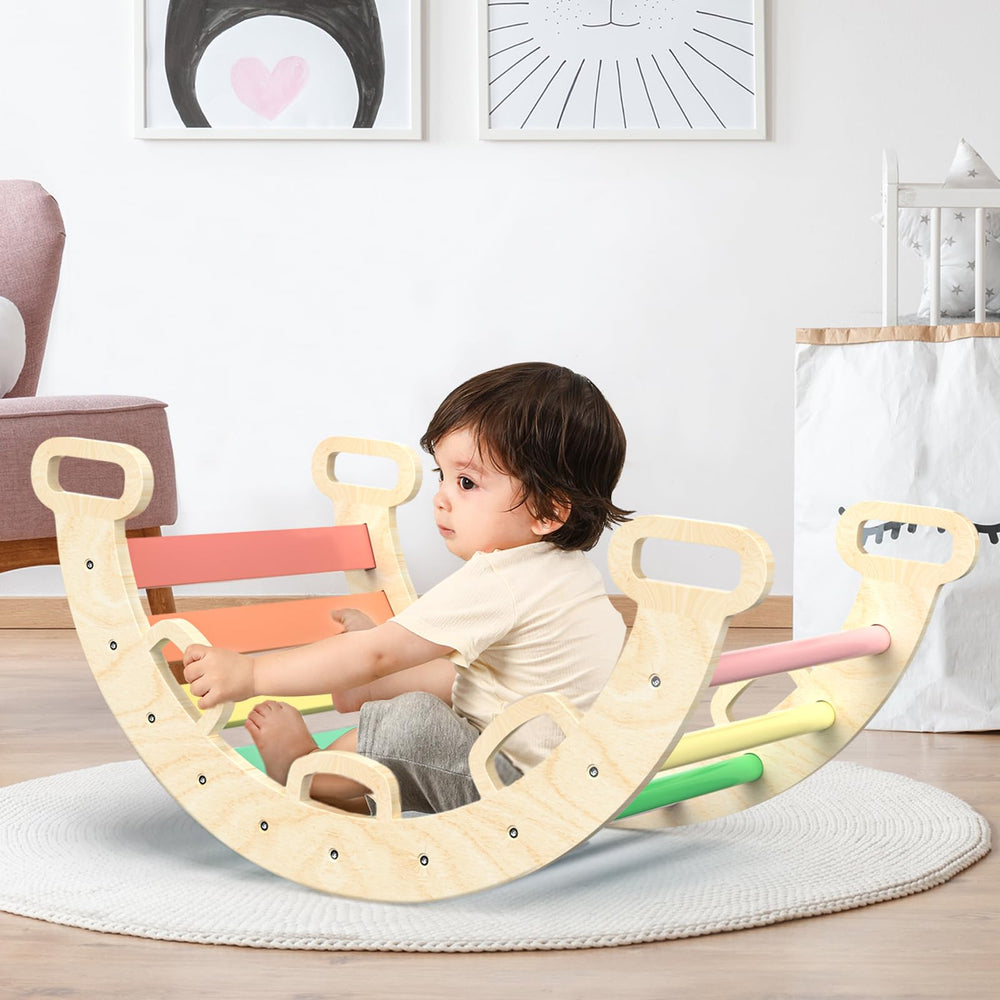 BlueWood Aurora climbing arch for toddlers promotes imaginative play and motor development.