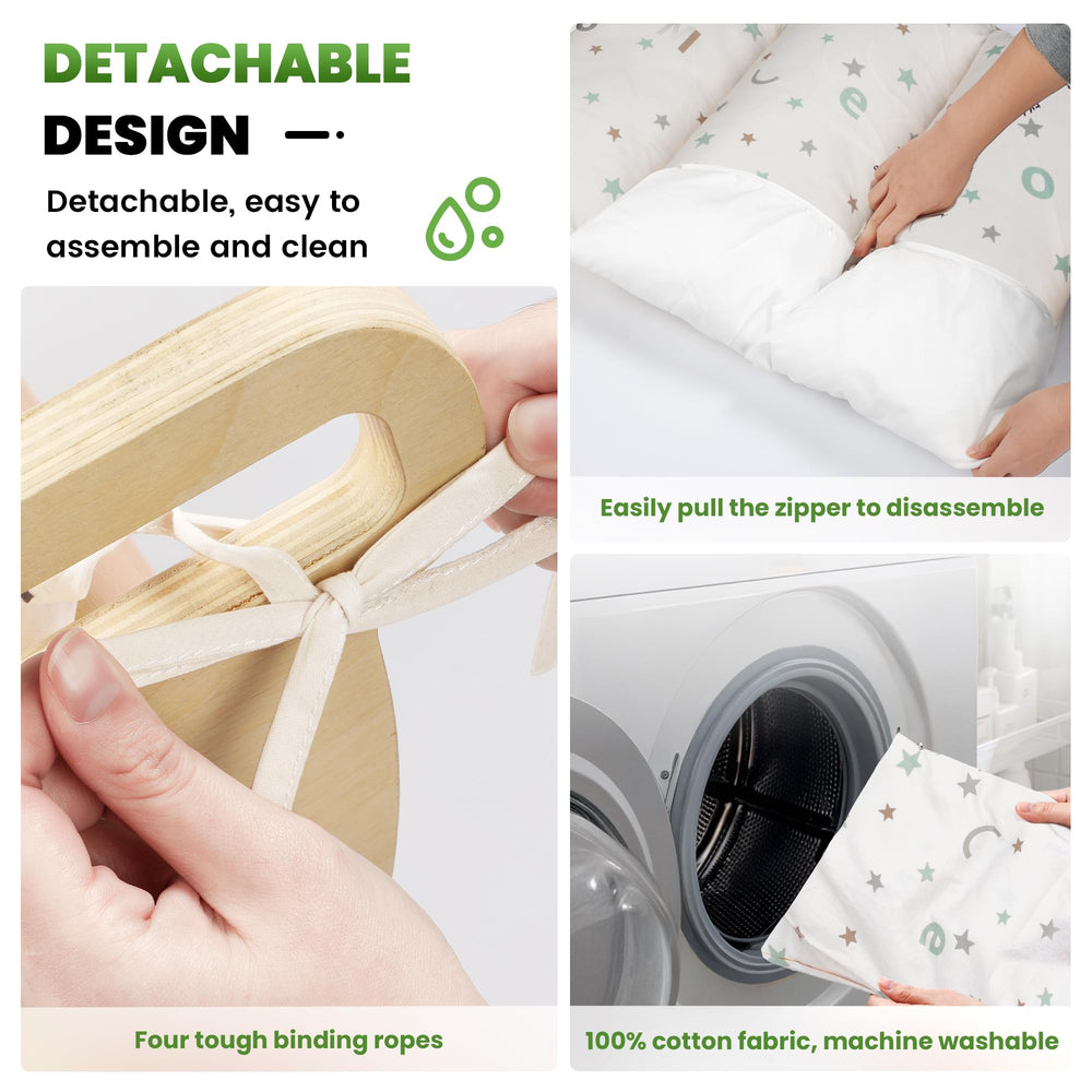 BlueWood Pikler Set Folding Mechanism: easy folding for tidy storage.
