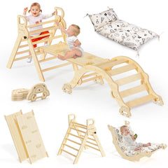 BlueWood Pikler triangle arch showcases open-ended toddler climbing for developmental play.