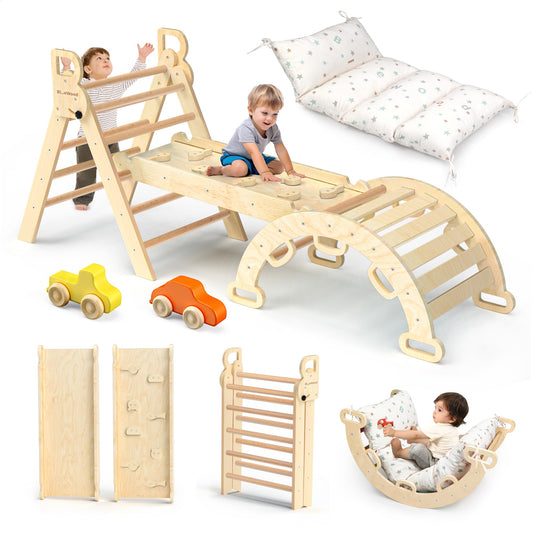 BlueWood Pikler Triangle Arch: balance-building for imaginative play.
